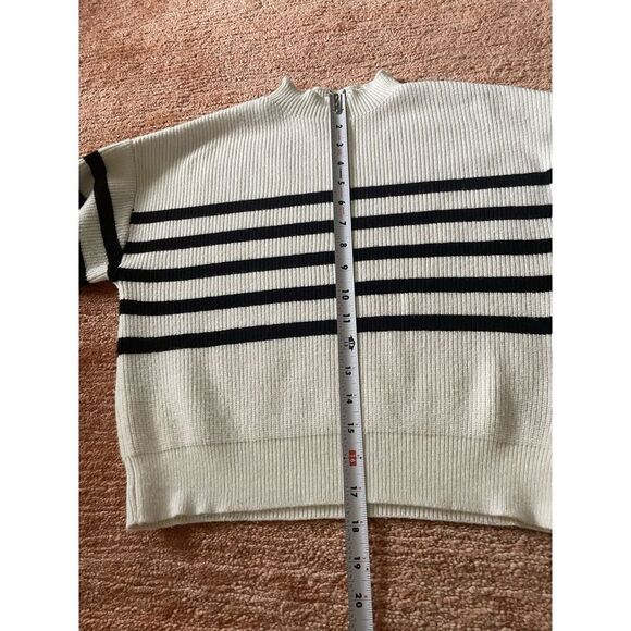 Zara Kids Striped Sweater Size 11 12 Years 152 White Black Knit Long Sleeve - Picture 6 of 7
